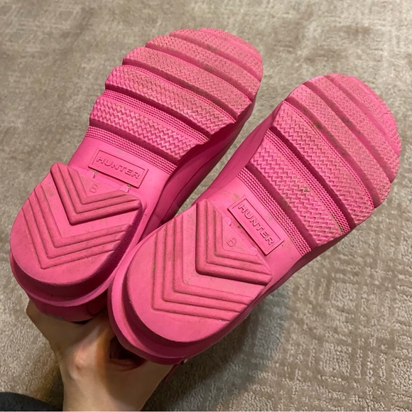 {Hunter} Original Short Rain Boots | Matte Pink ~ Size 5 - Picture 11 of 16